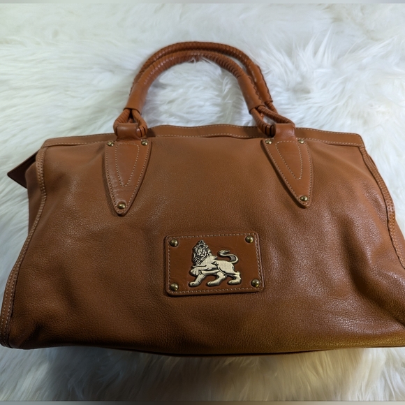 ❤️MCM shoulder Princess Lion Leather Cognac Hand bag Shoulder Purse C2806❤️ - Picture 4 of 11